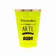 Copo Lagoinha Amarelo Neon Com Borda 190 ml