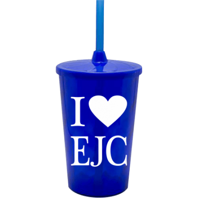 Copo Twister 500 ml EJC com Tampa e Canudo Azul Royal