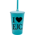 Copo Twister 500 ml EJC com Tampa e Canudo Azul Tiffany