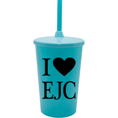 Copo Twister 500 ml EJC com Tampa e Canudo Azul Tiffany