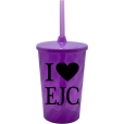 Copo Twister 500 ml EJC com Tampa e Canudo Roxo Translucido