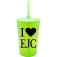 Copo Twister 500 ml EJC com Tampa e Canudo Verde Neon