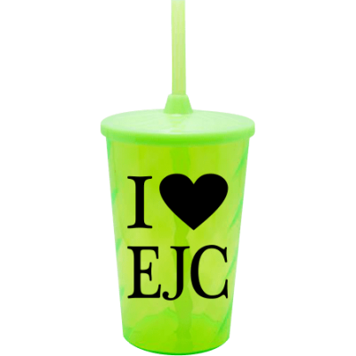 Copo Twister 500 ml EJC com Tampa e Canudo Verde Neon