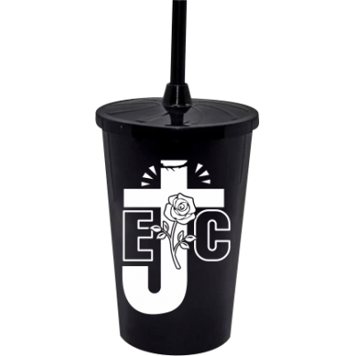 Copo Twister 500 ml EJC 2 com Tampa e Canudo Preto