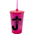 Copo Twister 500 ml EJC 2 com Tampa e Canudo Rosa Translucido