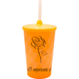 Copo Twister 500 ml O Importante e a Rosa 2 com Tampa e Canudo Laranja