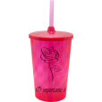 Copo Twister 500 ml O Importante e a Rosa 2 com Tampa e Canudo Rosa Neon