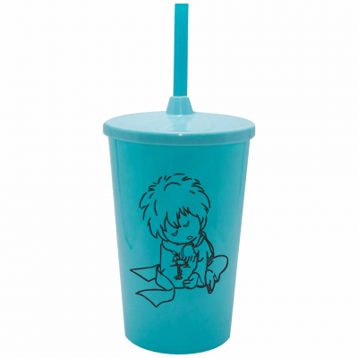 Copo Twister 500 ml Pequeno Príncipe 2 com Tampa e Canudo Azul Tiffany