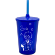 Copo Twister 500 ml Pequeno Príncipe com Tampa e Canudo Azul Royal