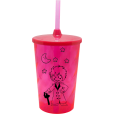 Copo Twister 500 ml Pequeno Príncipe com Tampa e Canudo Rosa Neon