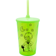 Copo Twister 500 ml Pequeno Príncipe com Tampa e Canudo Verde Neon