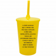 Copo Twister 500 ml São Bento com Tampa e Canudo Amarelo