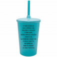 Copo Twister 500 ml São Bento com Tampa e Canudo Azul Tiffany