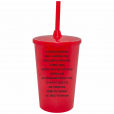 Copo Twister 500 ml São Bento com Tampa e Canudo Vermelho