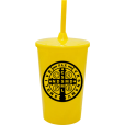 Copo Twister 500 ml São Bento com Tampa e Canudo Amarelo