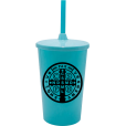 Copo Twister 500 ml São Bento com Tampa e Canudo Azul Tiffany