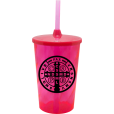 Copo Twister 500 ml São Bento com Tampa e Canudo Rosa Neon