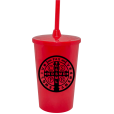 Copo Twister 500 ml São Bento com Tampa e Canudo Vermelho