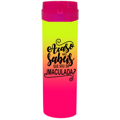 Coqueteleira Acaso não sabeis Bicolor Amarelo Fluor x Rosa Fluor 480ml