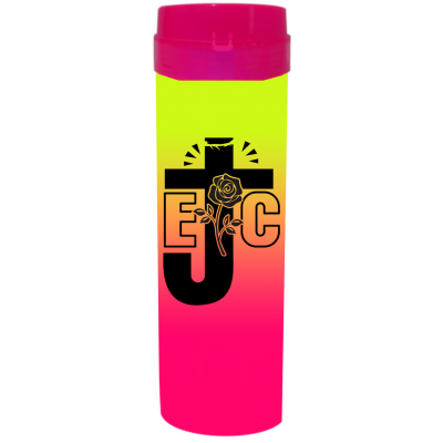 Coqueteleira EJC Bicolor Amarelo Fluor x Rosa Fluor 480ml