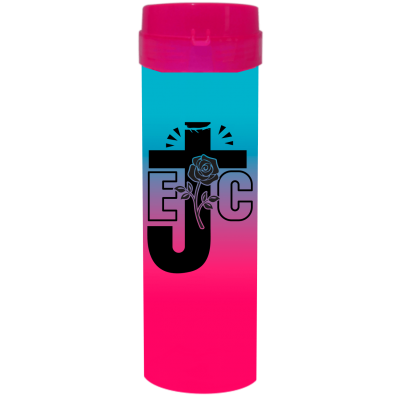 Coqueteleira EJC Bicolor Azul Tiffany x Rosa Fluor 480ml