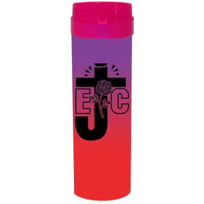 Coqueteleira EJC Bicolor Roxo Fluor x Vermelho Fluor 480ml