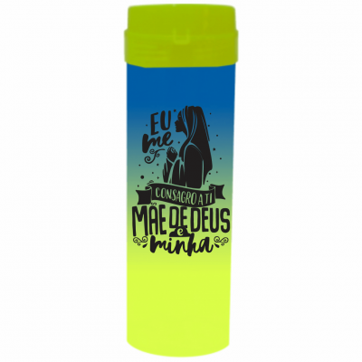 Coqueteleira Mãe de Deus Jateado Bicolor Azul x Amarelo 480ml