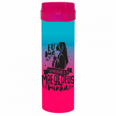 Coqueteleira Mãe de Deus Jateado Bicolor Azul x Rosa 480ml