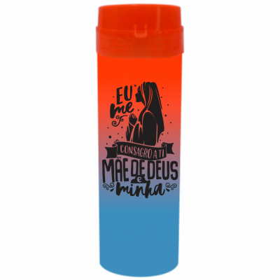 Coqueteleira Mãe de Deus Jateado Bicolor Laranja x Azul 480ml