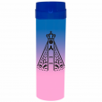 Coqueteleira Nossa Senhora Jateado Bicolor Azul x Rosa Bebê 480ml