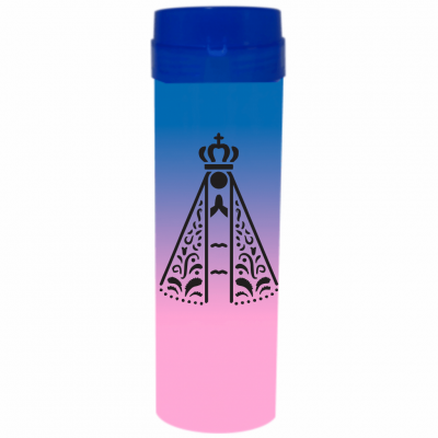 Coqueteleira Nossa Senhora Jateado Bicolor Azul x Rosa Bebê 480ml