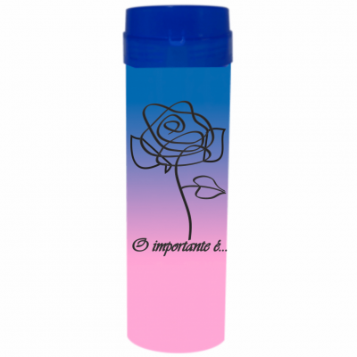 Coqueteleira O Importante e a Rosa Bicolor Azul x Rosa Bebê 480ml