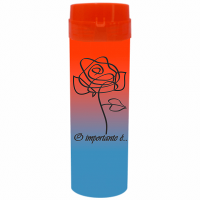 Coqueteleira O Importante e a Rosa Bicolor Laranja x Azul 480ml