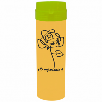 Coqueteleira O Importante e a Rosa Jateado Fosco Amarelo Ouro 480ml