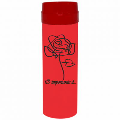 Coqueteleira O Importante e a Rosa Jateado Fosco Vermelho 480ml