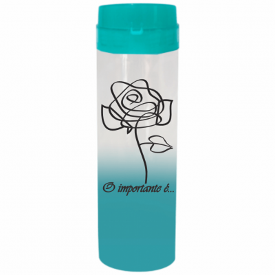 Coqueteleira O Importante e a Rosa Jateado Azul Tiffany 480ml