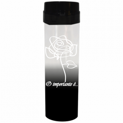 Coqueteleira O Importante e a Rosa Jateado Preto 480ml