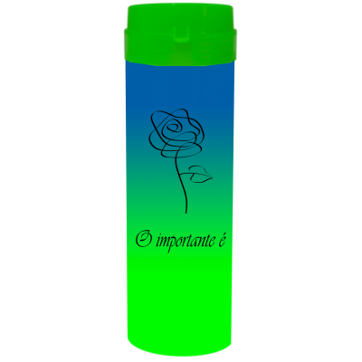 Coqueteleira O Importante e a Rosa Bicolor Azul Royal x Verde Fluor 480ml