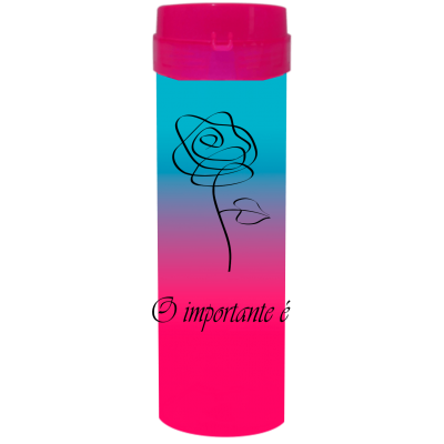 Coqueteleira O Importante e a Rosa Bicolor Azul Tiffany x Rosa Fluor 480ml