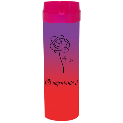 Coqueteleira O Importante e a Rosa Jateado Bicolor Roxo Fluor x Vermelho Fluor 480ml