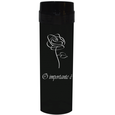 Coqueteleira O Importante e a Rosa Jateado Fosco Preto 480ml