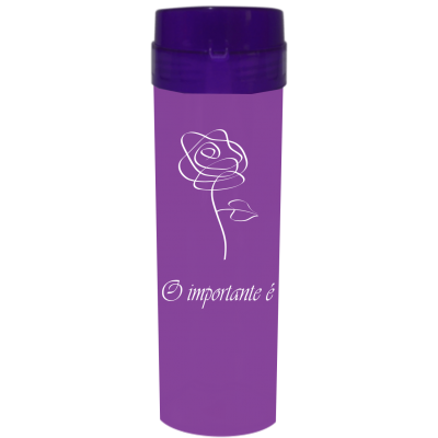 Coqueteleira O Importante e a Rosa Jateado Fosco Roxo Fluor 480ml