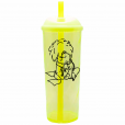 Copo Long Drink Pequeno Príncipe 2 com Tampa e Canudo Amarelo Neon