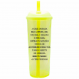 Copo Long Drink São Bento com Tampa e Canudo Amarelo Neon