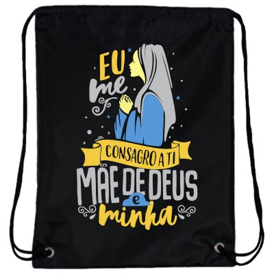 Mochila Mãe de Deus Oxford Preta