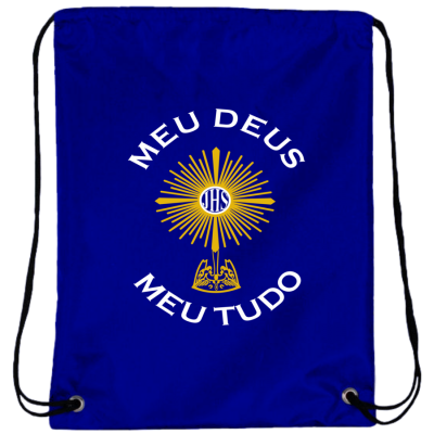 Mochila Meu Deus Meu Tudo Oxford Azul Royal