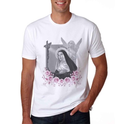 Camisa Nossa Senhora da Rosa Mística Prateada