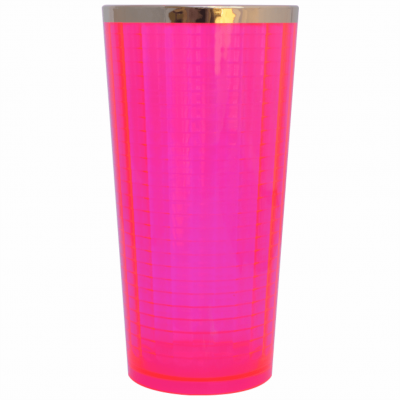 Copo Pixel Rosa Neon com Borda Dourado