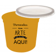 Pote Descartável 1 Litro Jateado Fosco Amarelo Ouro Personalizado