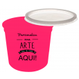 Pote Descartável 1 Litro Jateado Fosco Rosa Fluor Personalizado